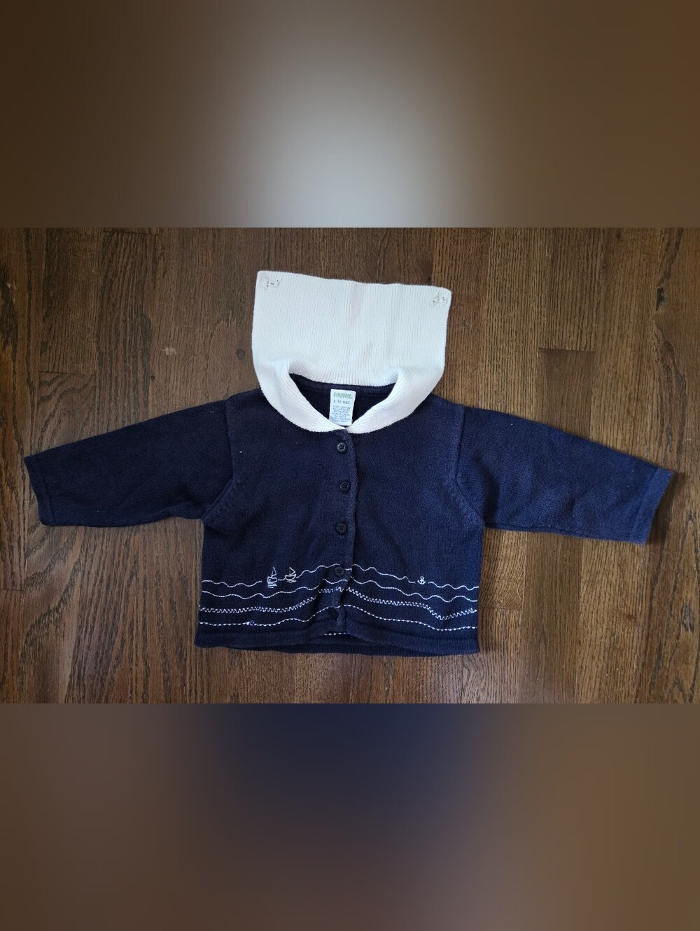 Vtg Gymboree Boys 6/12m Blue Sailboat Sweater